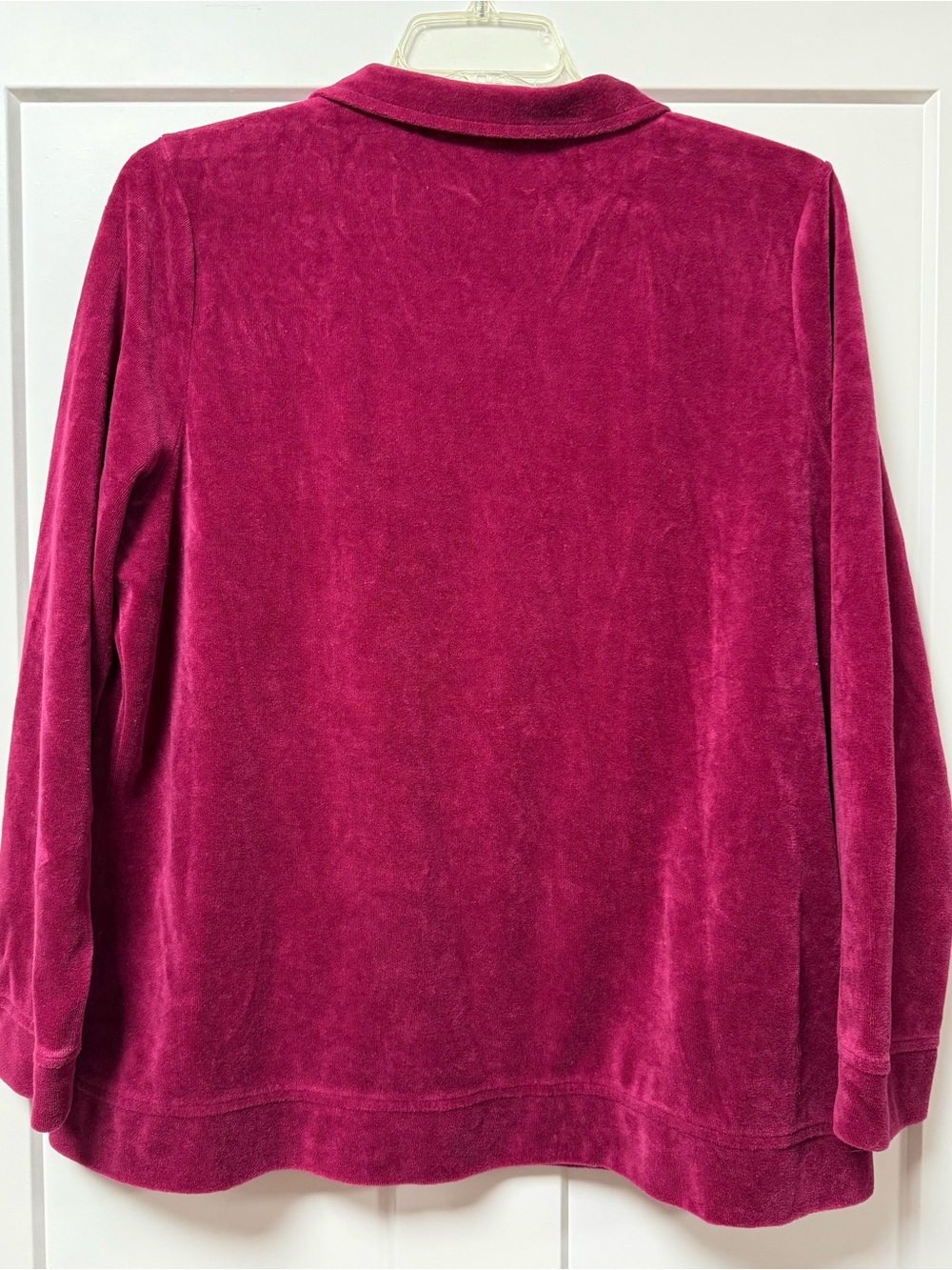 Kim Rogers Raspberry Velour Zip-Front Jacket - Picture 2 of 3